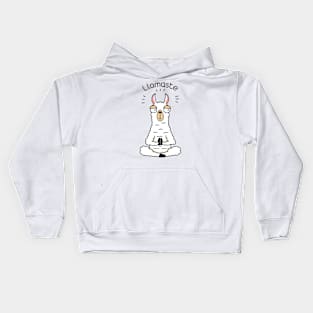 Llama yoga pose Kids Hoodie